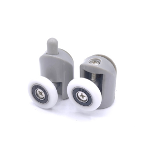 Juego rodamiento mampara ducha plástico 23mm gris