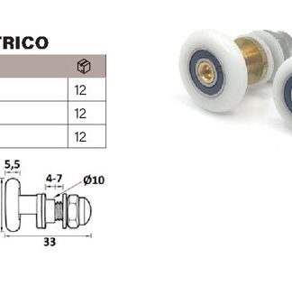 Rodamiento excéntrico mampara ducha 25mm