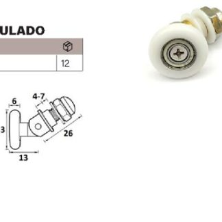 Rodamiento mampara ducha articulado 23mm