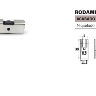 Rodamiento perfil vitrina niquelado