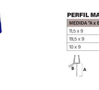 Perfil inferior mampara ducha 2m 10x9mm vidrio 8-10mm