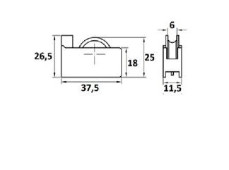Rodamiento ventana aluminio CO-22