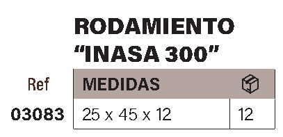 Rodamiento metálico ventana INASA 300 - Imagen 2