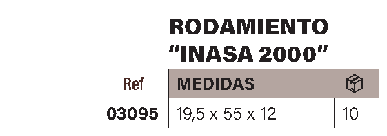 Rodamiento ventana INASA 2000 - Imagen 2
