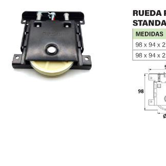 Rueda puerta corredera armario Standard Grande Hembra