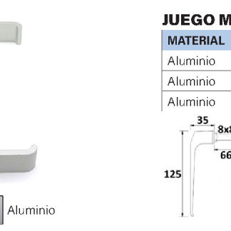 Juego manillas sin escudo Aluminio